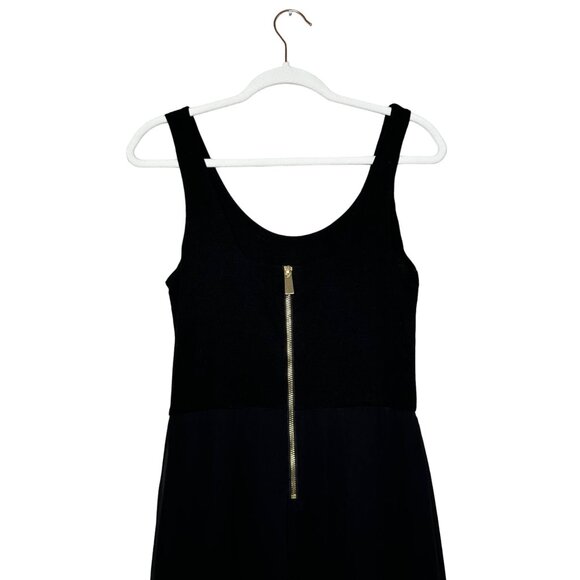 Vince Camuto Chiffon Overlay Tank Maxi Dress Size Medium Black White Sleeveless - Picture 7 of 10